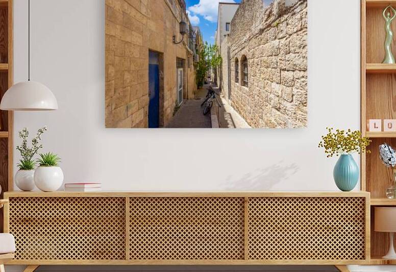 Israel Jerusalem old narrow streets of Nahlaot historic neighborhood with many small synagogues by Elijah Lovkoff