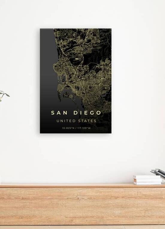 San Diego California City Map Print by Conceptual Photography