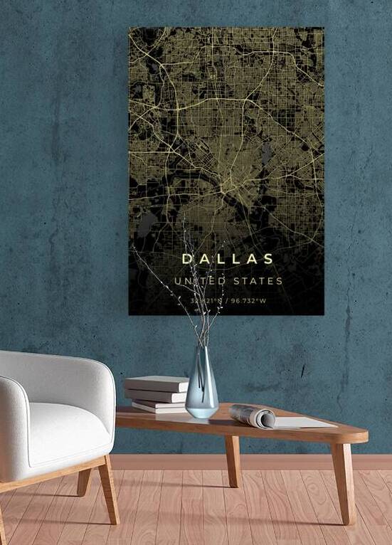Dallas Texas City Map Print by Conceptual Photography