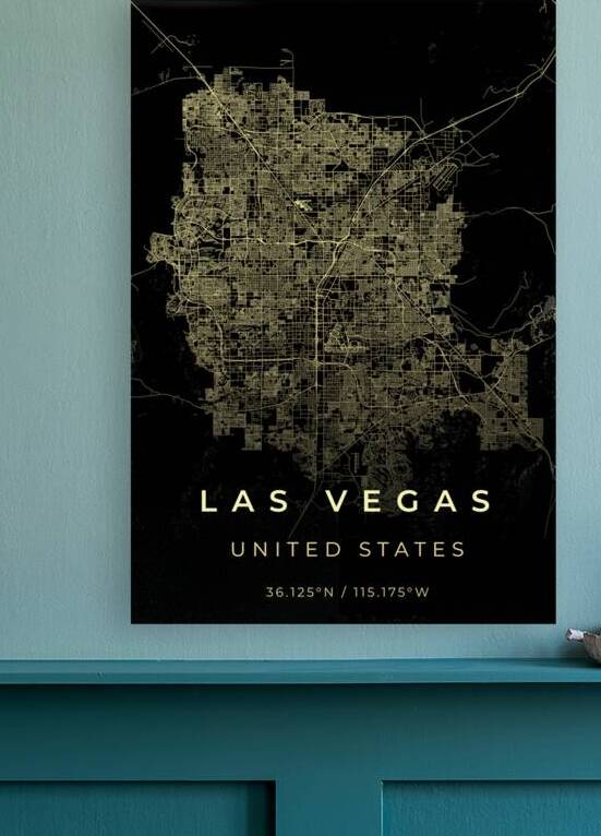 Las Vegas Nevada City Map Print by Conceptual Photography