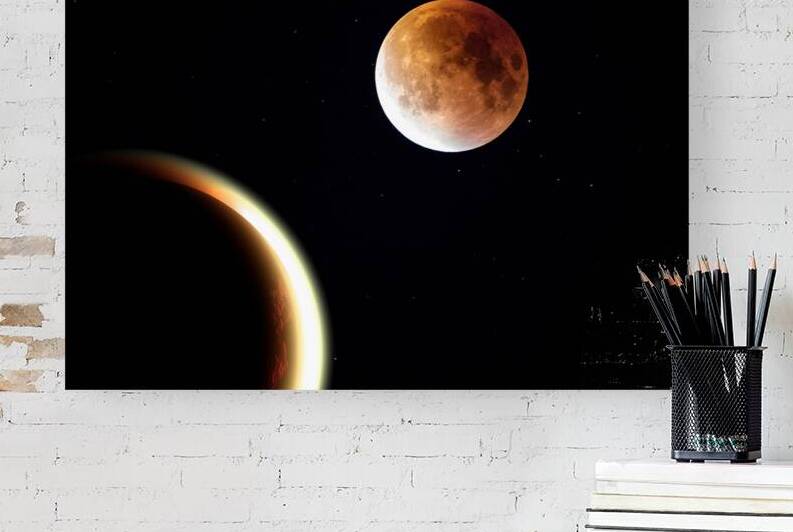 Illustration of planets in deep space in remote galaxies by Elijah Lovkoff