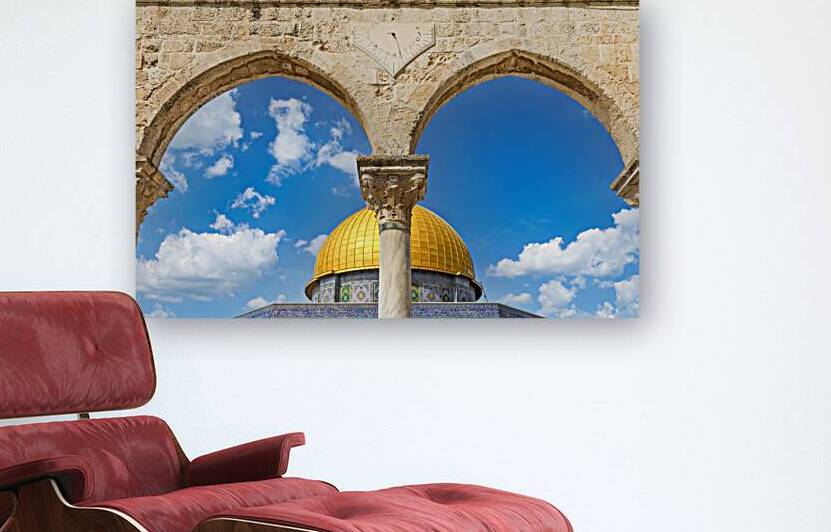 Jerusalem Islamic shrine Dome of Rock located in the Old City on Temple Mount near Western Wall by Elijah Lovkoff