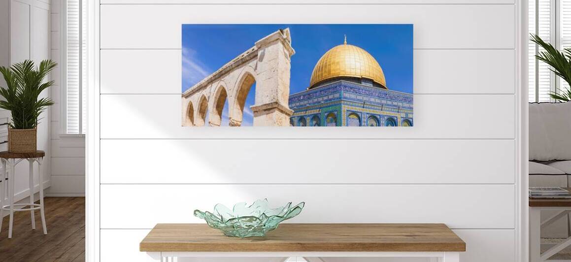Jerusalem Islamic shrine Dome of Rock located in the Old City on Temple Mount near Western Wall by Elijah Lovkoff