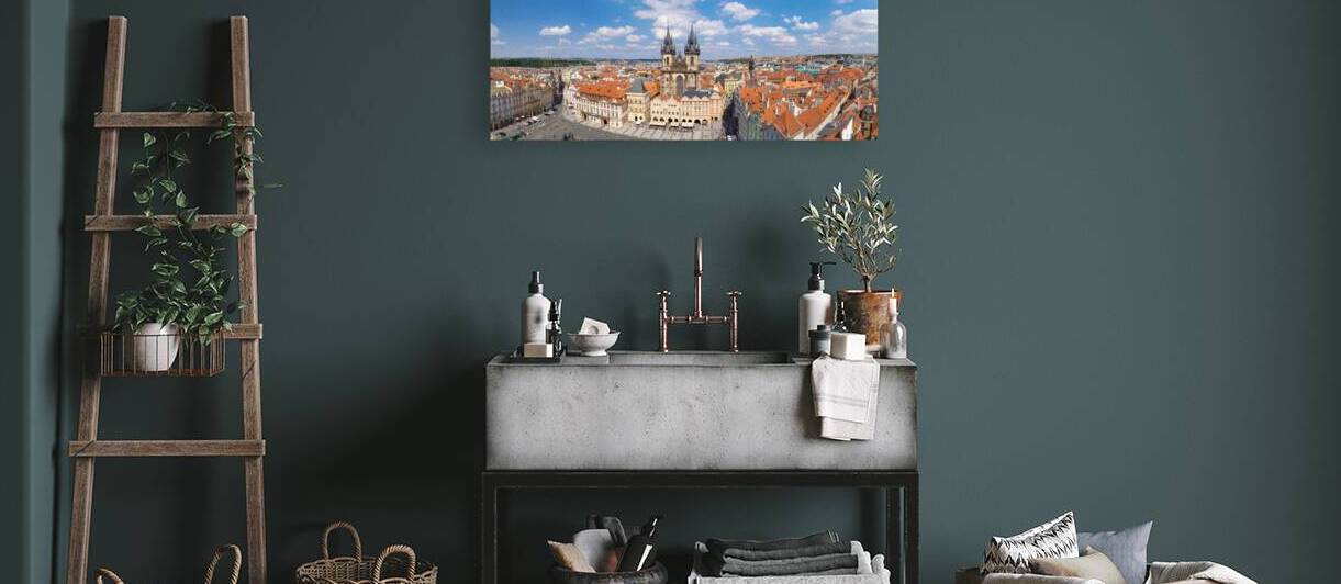 Panoramic view of Prague Old Town Square and in historic city centre of Old Prague by Elijah Lovkoff