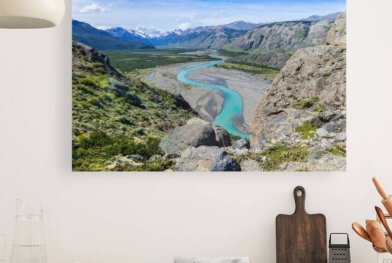 Scenic landscapes of Mount Cerro Fitz Roy in Patagonia near El Chalten El Calafate and lake Capri by Elijah Lovkoff