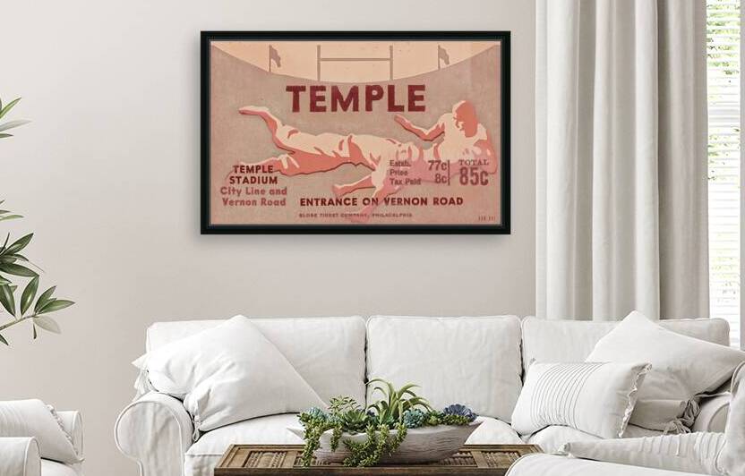 1934 Temple Football Ticket Art by Row One Brand