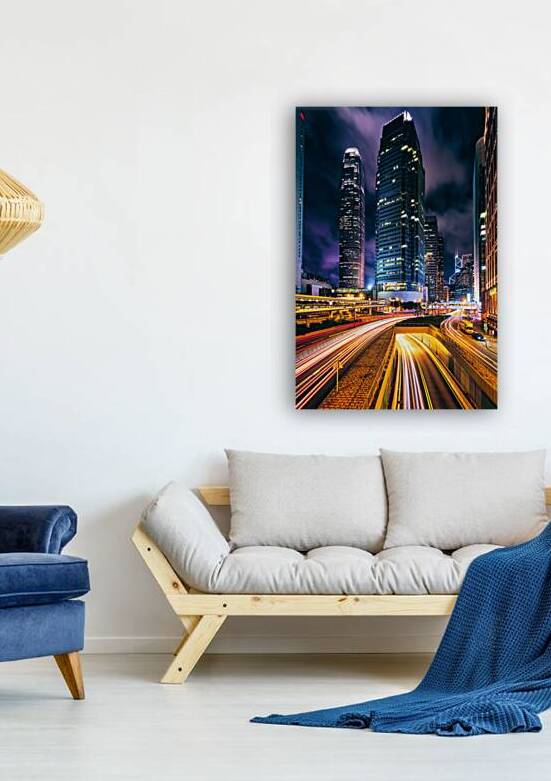 Street traffic in Hong Kong at night by Dmitry Rukhlenko