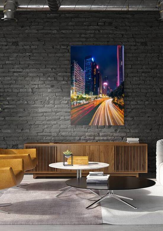 Street traffic in Hong Kong at night by Dmitry Rukhlenko