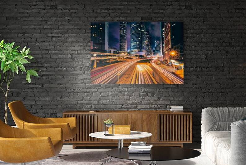 Street traffic in Hong Kong at night by Dmitry Rukhlenko