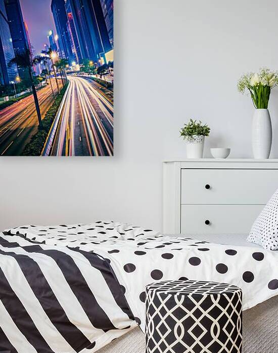 Street traffic in Hong Kong at night by Dmitry Rukhlenko