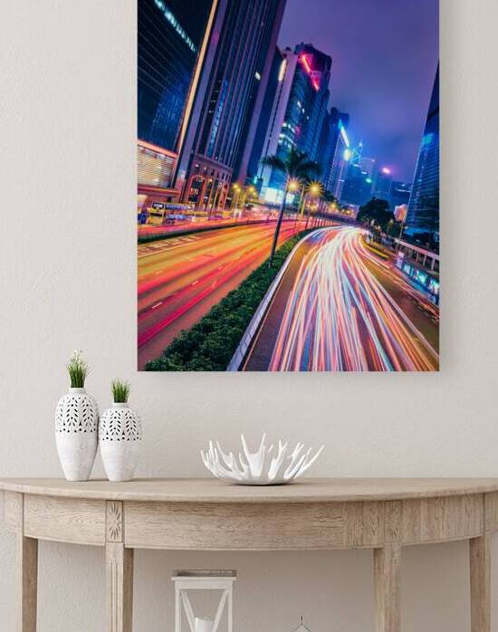 Street traffic in Hong Kong at night by Dmitry Rukhlenko