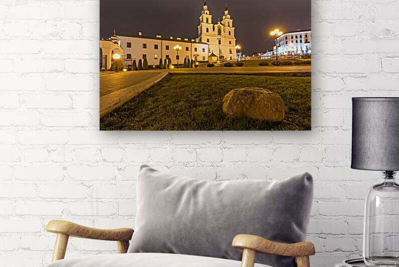 Holy Spirit Cathedral at night. Minsk Belarus by Maksim Zabarovskii