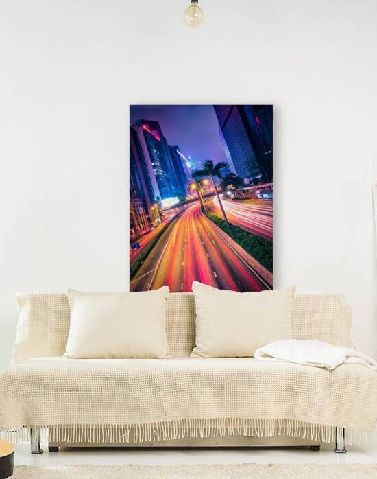 Street traffic in Hong Kong at night by Dmitry Rukhlenko