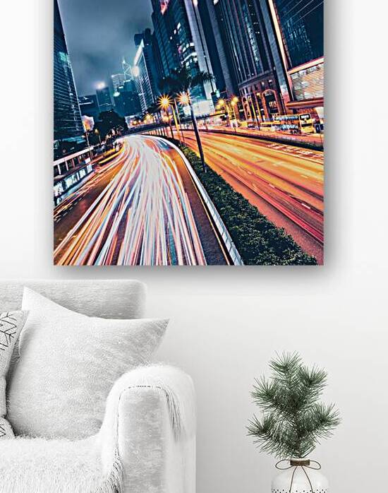 Street traffic in Hong Kong at night by Dmitry Rukhlenko