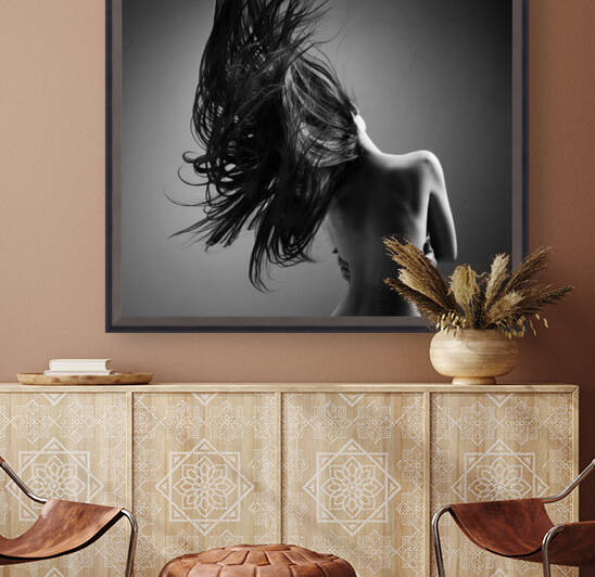 Sensual woman long waving hair by Johan Swanepoel