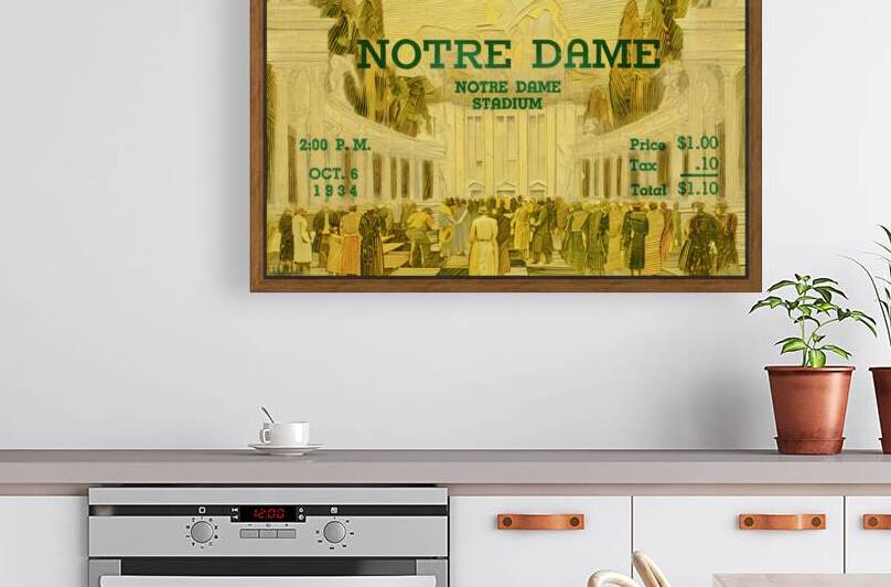 1934 Notre Dame Football Ticket Remix Art by Row One Brand