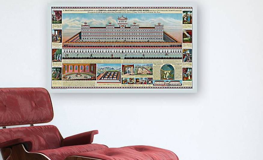 1910 View of the Temple of Solomon – Architectural Reconstruction Illustration of the Ancient Hebrew Temple Based on Biblical Descriptions and Early 20th Century Theological Interpretation by History In Your Home