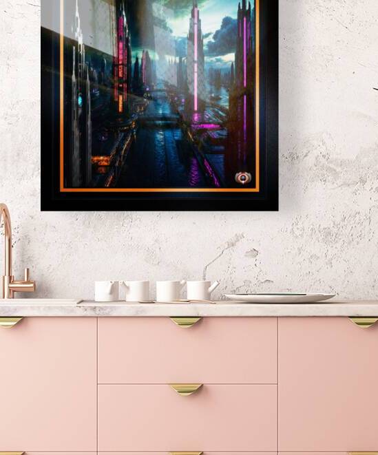 Futuristic Cyberpunk Metropolis Amidst Clouds Of Stormy Skies Awe-Inspiring AI Concept Art by Xzendor7 by xzendor7