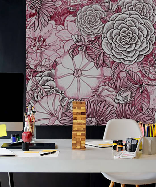 Watercolor Botanical Flowers Garden Pink Flowerbed III by Irina Sztukowski