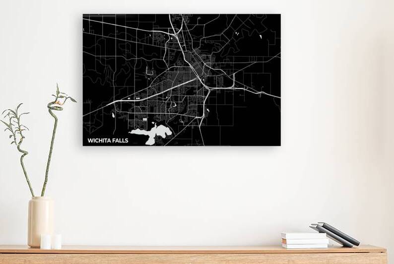 Wichita Falls Texas City Map Print by Conceptual Photography