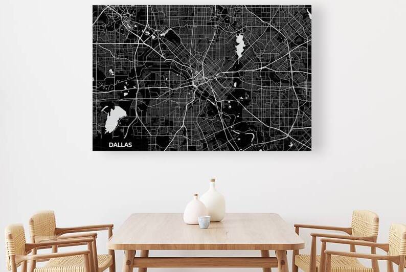 Dallas Texas City Map Print by Conceptual Photography
