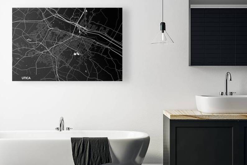 Utica New York City Map Print by Conceptual Photography