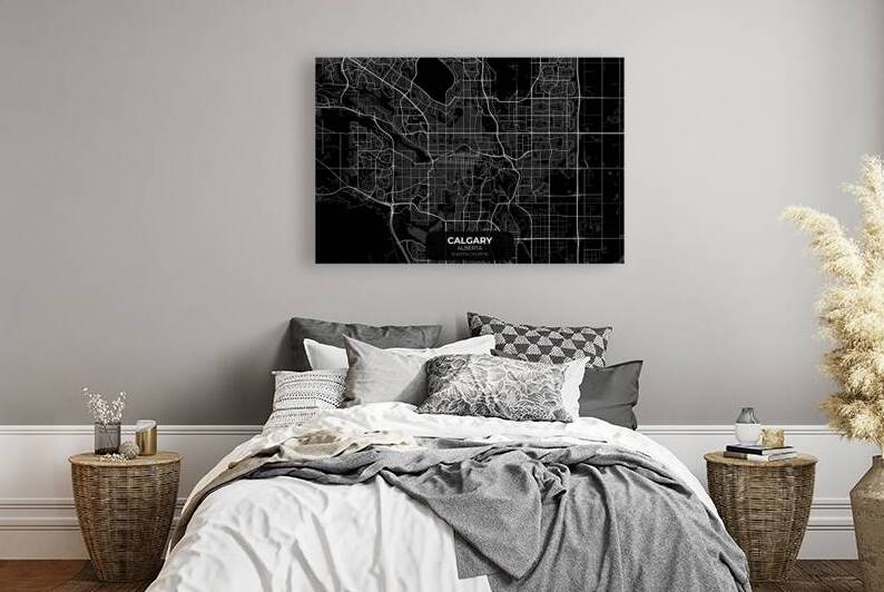 Calgary Alberta City Map Print by Conceptual Photography