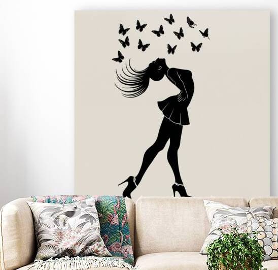 Black and white silhouette of a woman by Kawtar el harda