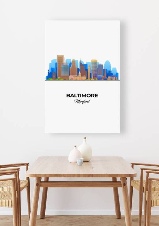 Baltimore Maryland City Skyline Print by Conceptual Photography