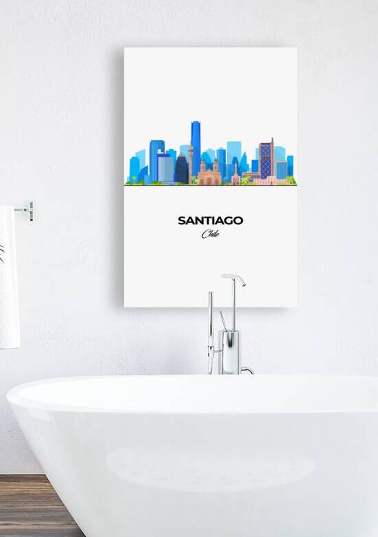 Santiago Chile City Skyline Print by Conceptual Photography
