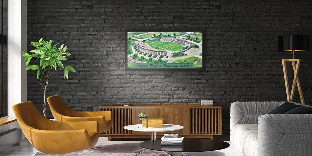 1970s Baylor Stadium Art by Row One Brand