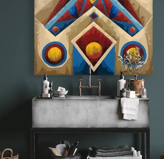 An abstract painting with a Moroccan theme by Kawtar el harda