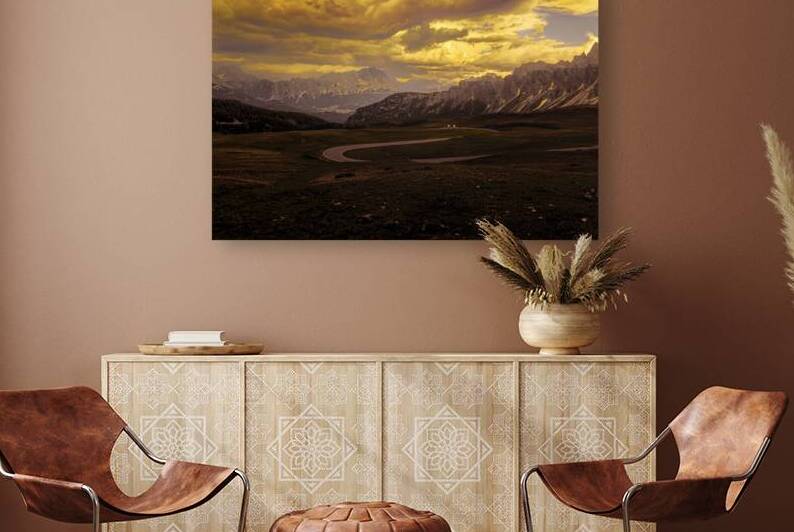 Dolomite Giau Pass Sunset Serpentine Road by Norma Brandsberg Photography