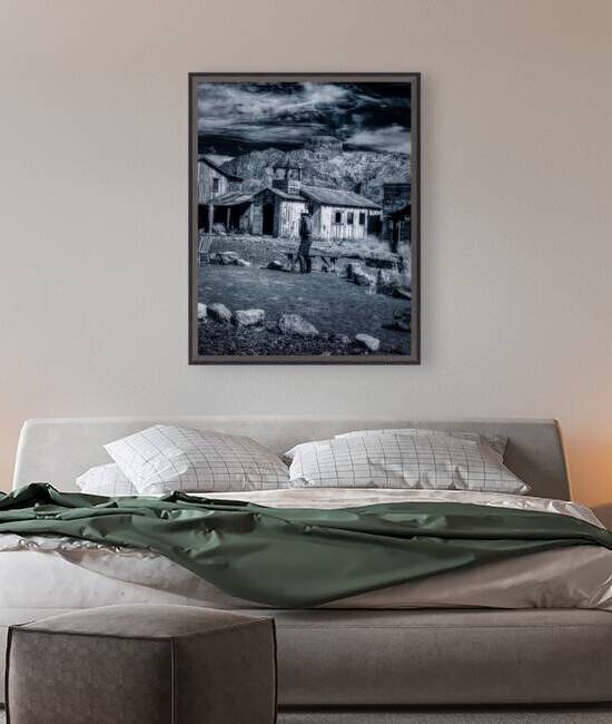 Cowboy Steps Through Forgotten Town by Dream World Images