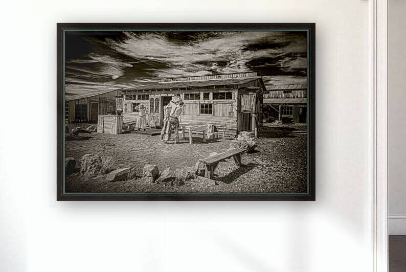 Frontier Clash on a Weathered Porch by Dream World Images