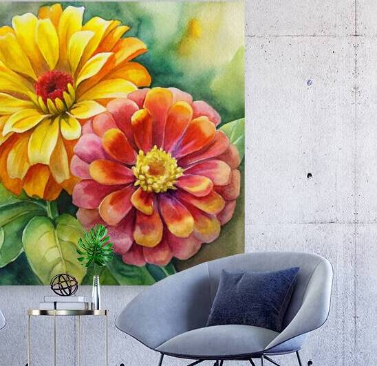Vibrant Zinnias by NORASHOP
