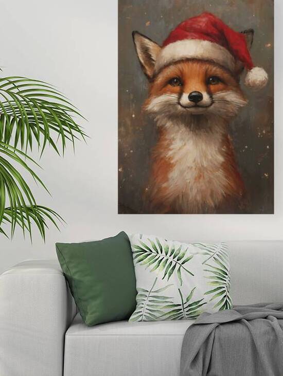 Festive Fox in Santa Hat by Anne Laure GOUPIL