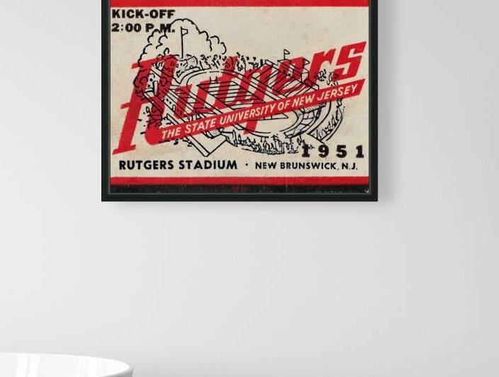 1951 Rutgers Football Ticket Remix Art by Row One Brand