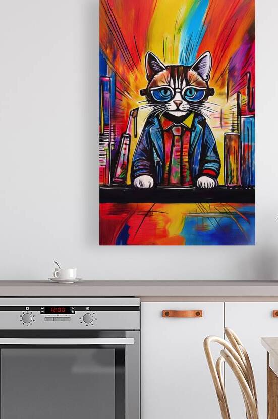 Pop Art News Anchor Cat by Art by Josh