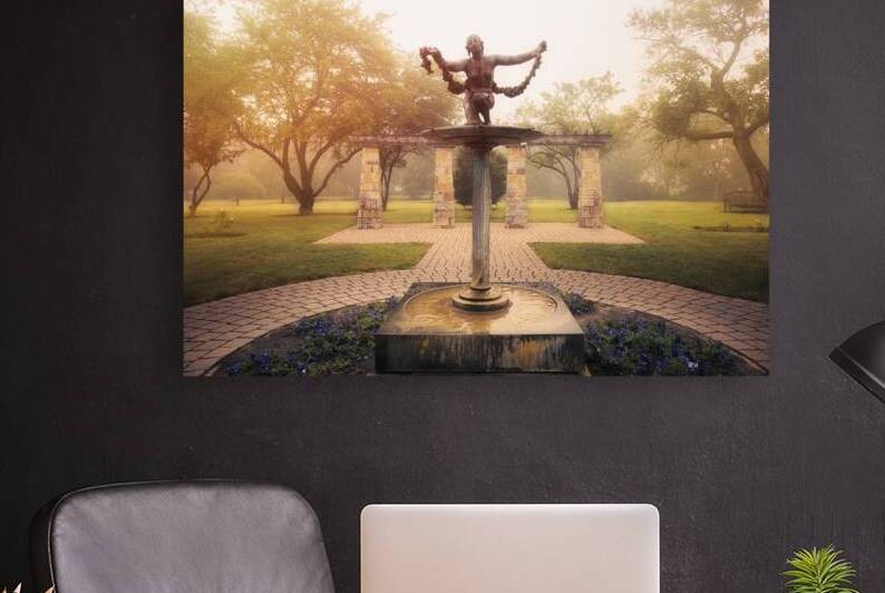 Rose Garden Water Feature Statue at Sunrise by Jason Fink