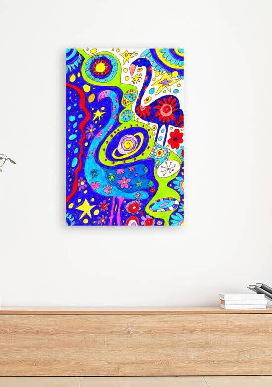 Abstract Doodle Art Flamingos by Catriona Roberts Nature Photography and Designs