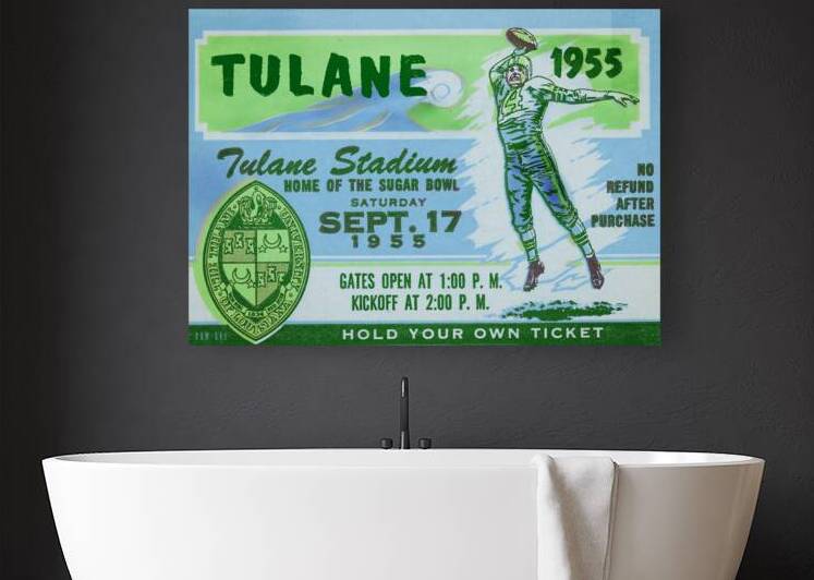 1955 Tulane Football Ticket Remix Art by Row One Brand