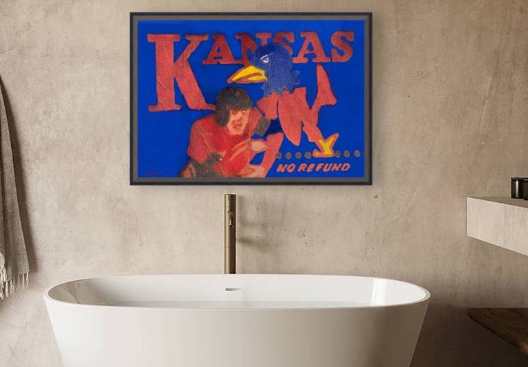 Vintage Kansas Football Ticket Remix Art by Row One Brand