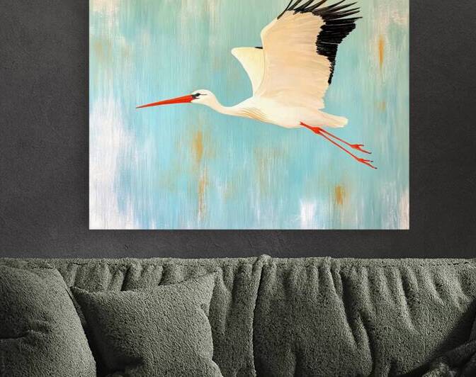 Stork in Flight by Travelling Light