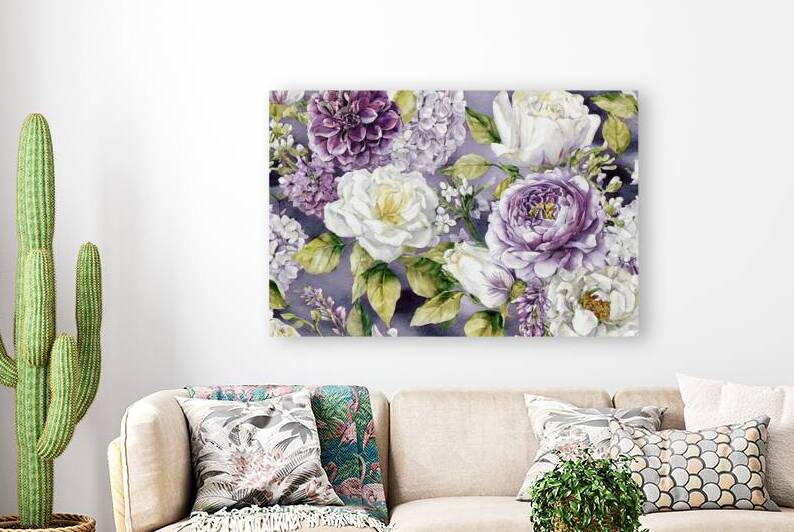 Flowers in Purple Mauve and White by Thea Menagh
