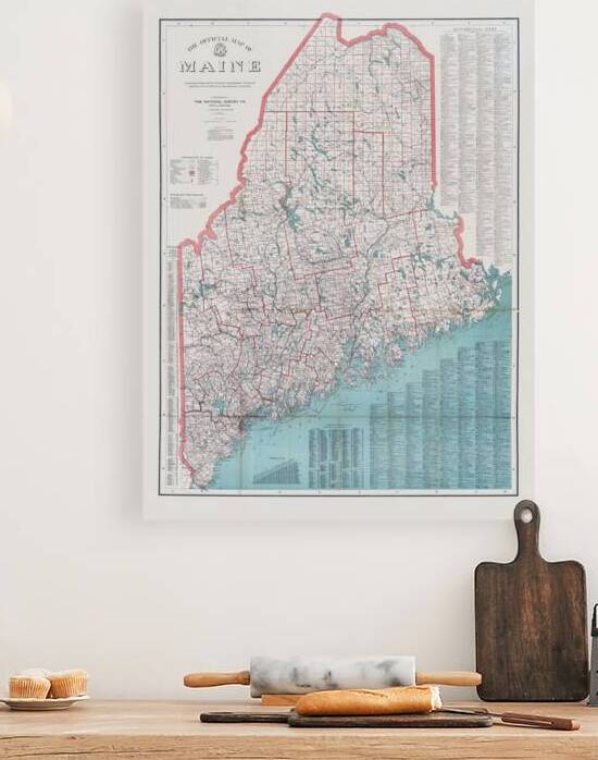 1914 Postal Map of Maine Showing Post Offices Delivery Routes and County Boundaries in Early 20th Century New England by History In Your Home
