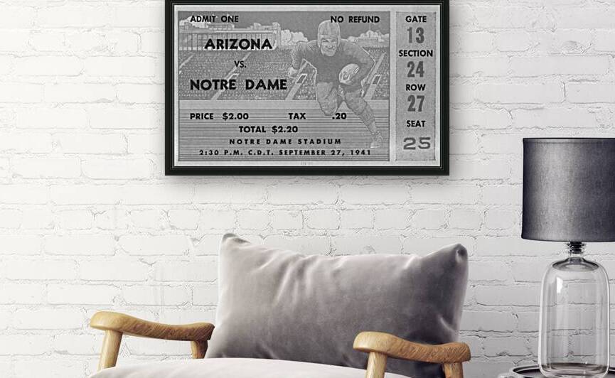 1941 Notre Dame vs. Arizona Black and White Remix by Row One Brand
