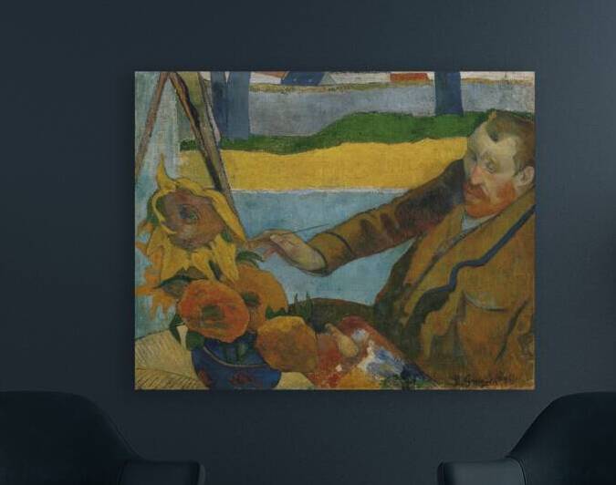 Vincent van Gogh Painting Sunflowers by Paul Gauguin [1848–1903] by MyCozyFineArt