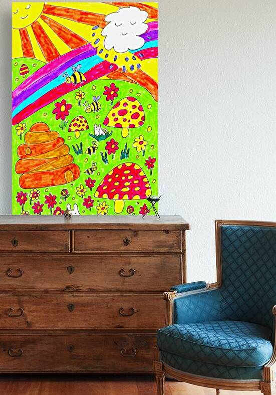 Abstract Doodle Art Honey Bees   by Catriona Roberts Nature Photography and Designs