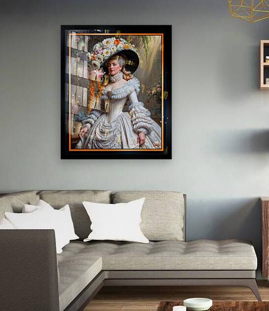 Portrait Of An Exquisite Victorian Woman In Opulent Attire And Floral Wide Brimmed Hat Mesmerizing AI Concept Art by Xzendor7 by xzendor7